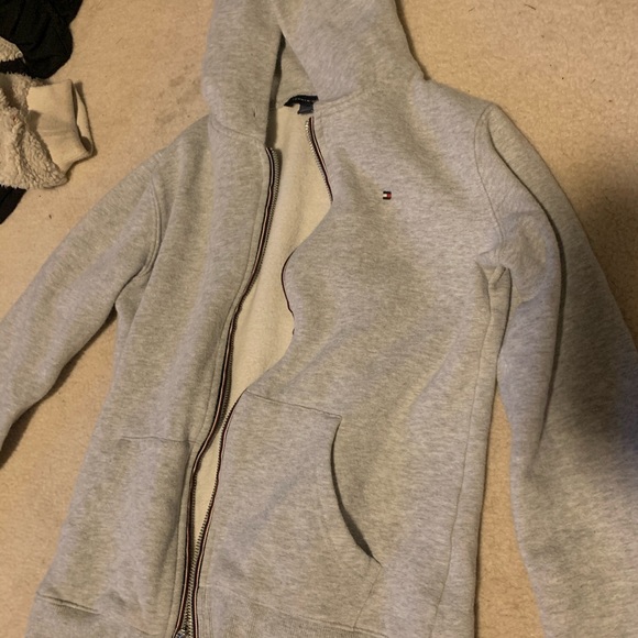 Grey zip up Tommy Hilfiger Sweater - Picture 1 of 2